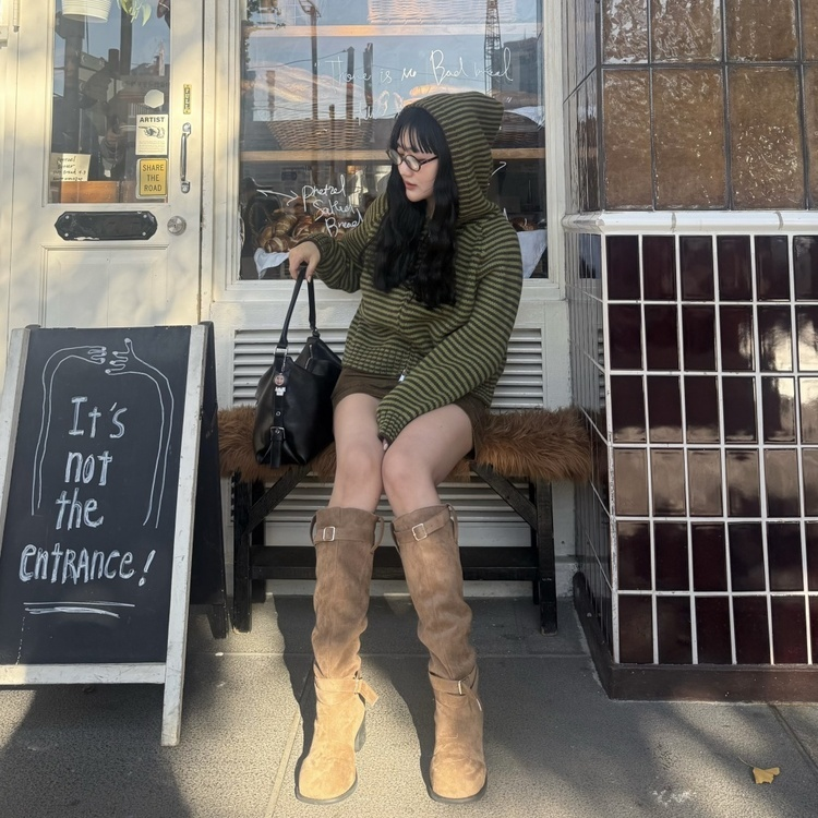 スエードロングブーツ BEIGE