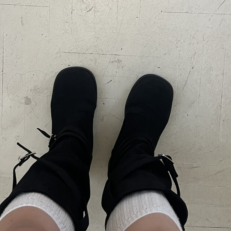 スエードロングブーツ BLACK