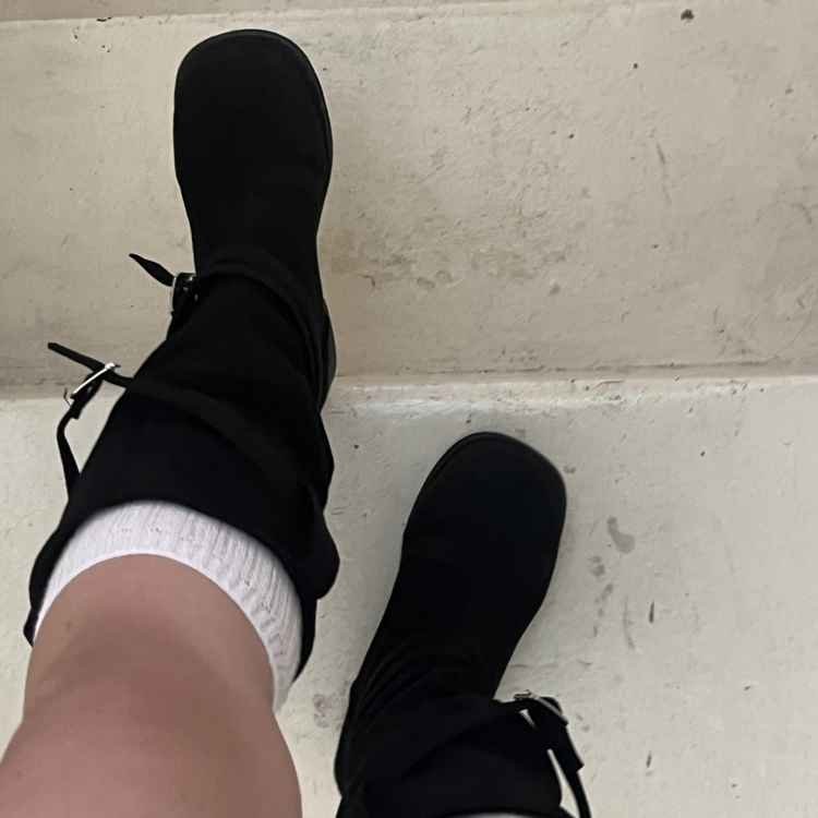 スエードロングブーツ BLACK