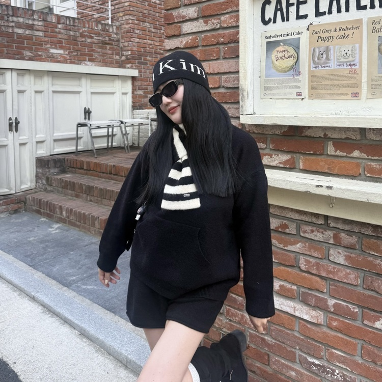 スエードロングブーツ BLACK