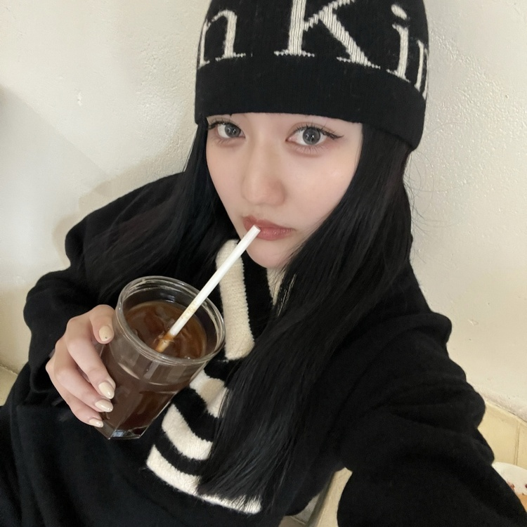 ストライプニットマフラー BLACK