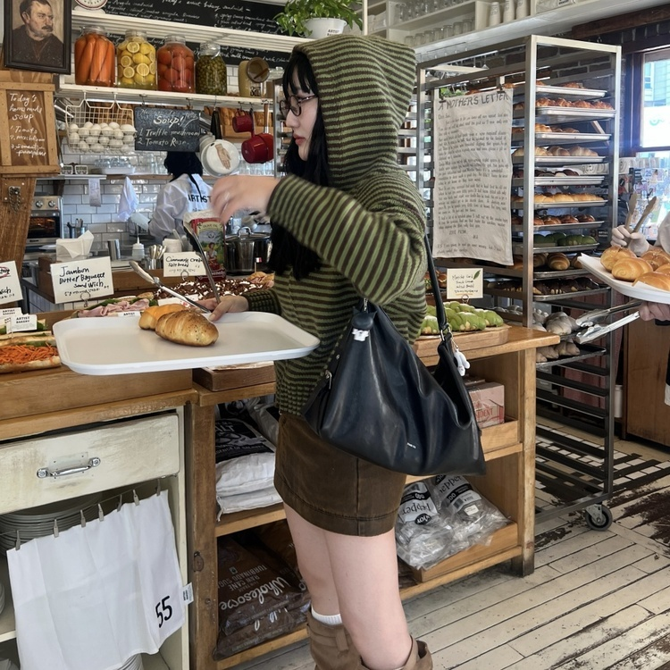 ストライプニットジップアップ GREEN