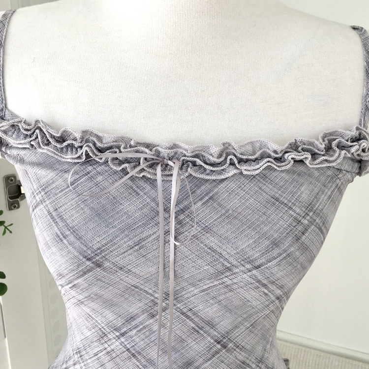 빈티지 여리핏 프릴 가디건 체크 레이어드 나시 머플러 세트