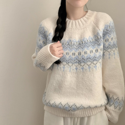 ノルディックラウンドニット IVORY