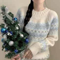 ノルディックラウンドニット IVORY