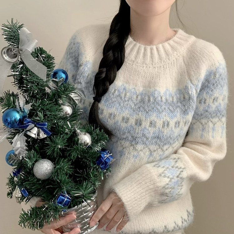 ノルディックラウンドニット IVORY