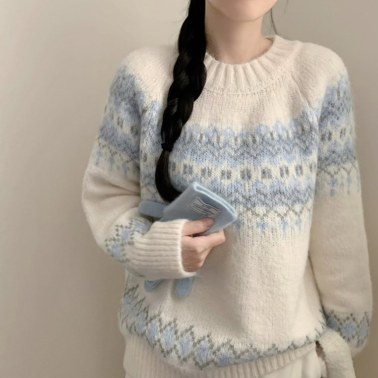 ノルディックラウンドニット IVORY