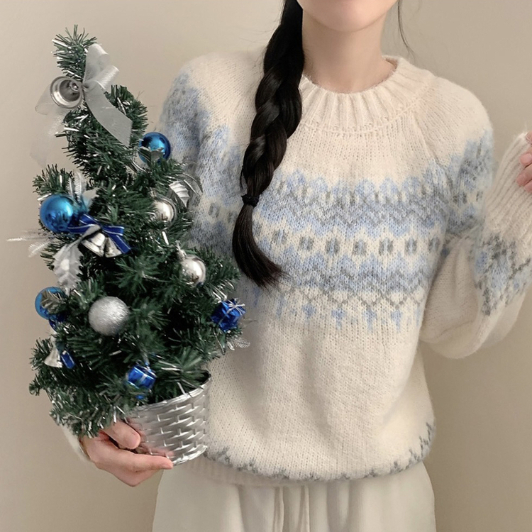 ノルディックラウンドニット IVORY