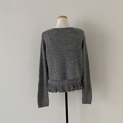 큐핑 펀칭 프릴 나시 크롭 가디건 투피스 세트