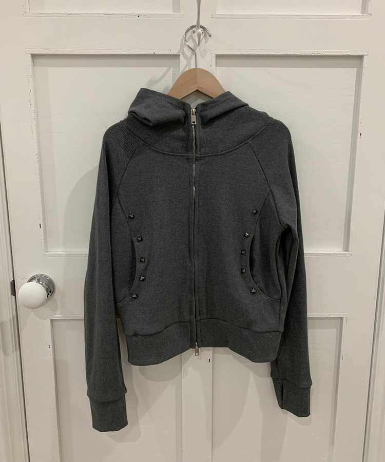 スリムスタッドフードジップアップ