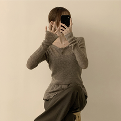 퀄리티 보장하는 포근 라운드 가을 버튼 뷔스티에 가디건 세트 탑세트 슬림핏 긴팔 레이어트 울 니트 상의 아우터 하객룩 모카