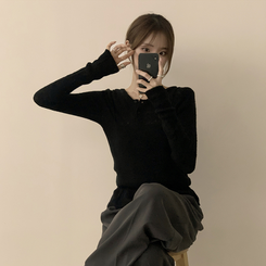 퀄리티 보장하는 포근 라운드 가을 버튼 뷔스티에 가디건 세트 탑세트 슬림핏 긴팔 레이어트 울 니트 상의 아우터 하객룩 블랙