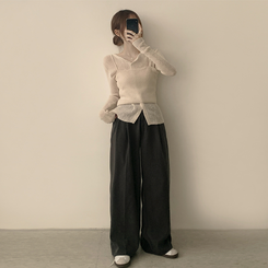 퀄리티 보장하는 포근 라운드 가을 버튼 뷔스티에 가디건 세트 탑세트 슬림핏 긴팔 레이어트 울 니트 상의 아우터 하객룩 베이지