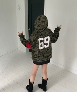 ミリタリーフードジップアップ KHAKI