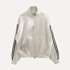 덤블 배색라인 후리스 투웨이 집업점퍼