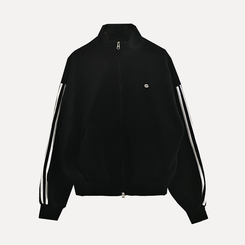 덤블 배색라인 후리스 투웨이 집업점퍼