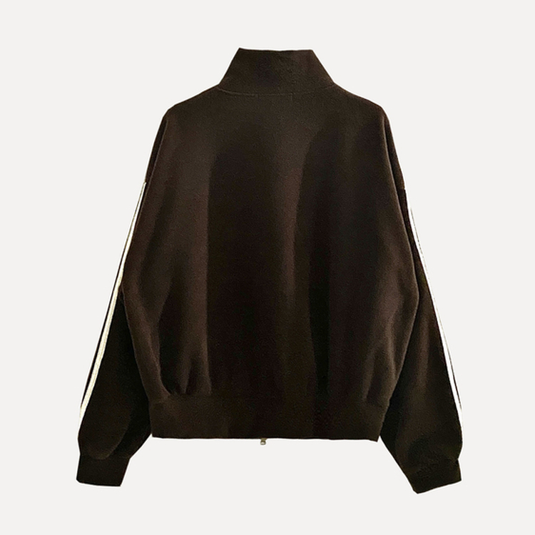 덤블 배색라인 후리스 투웨이 집업점퍼