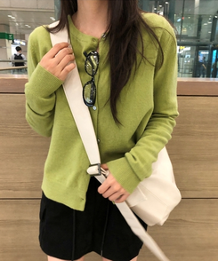 ラウンドニットカーディガン(5color) OLIVE