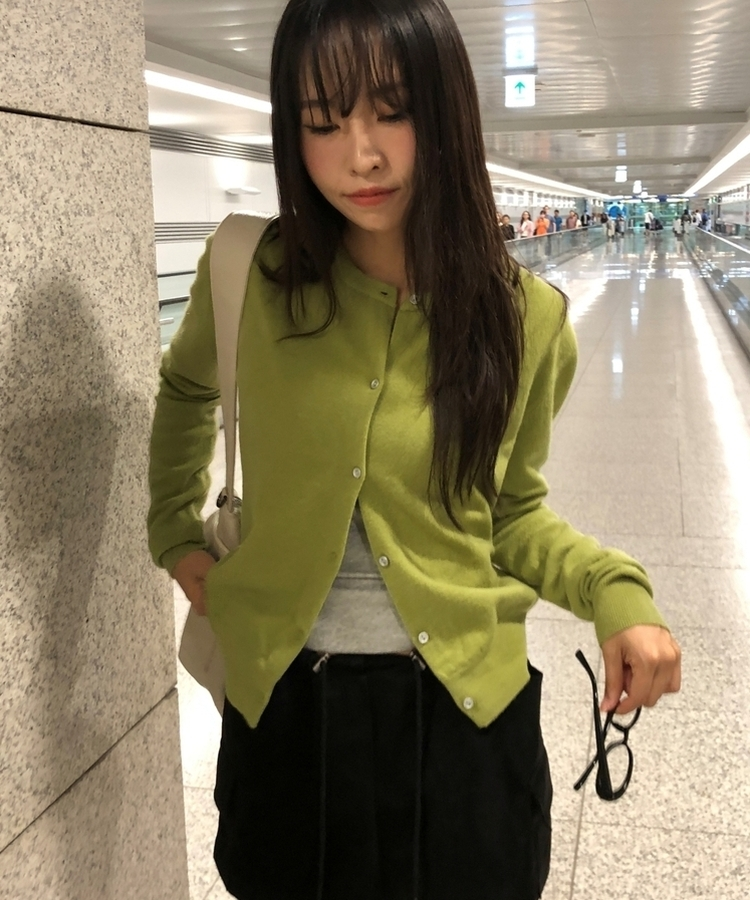 ラウンドニットカーディガン(5color) OLIVE