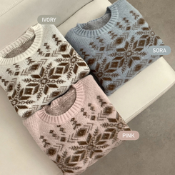 포포 노르딕 겨울 긴팔 니트 겨울옷 코위찬 삿포로