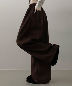 4계절팬츠옆절개와이드핏사이드스냅트레이닝롱팬츠 브라운