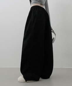 4계절팬츠옆절개와이드핏사이드스냅트레이닝롱팬츠 블랙