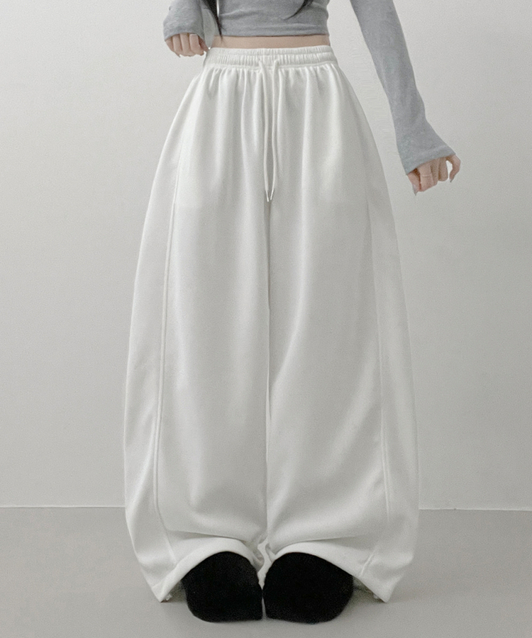 4계절팬츠옆절개와이드핏사이드스냅트레이닝롱팬츠 화이트