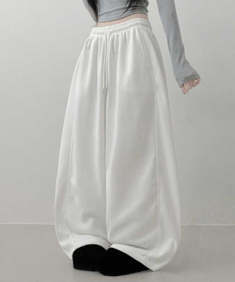 4계절팬츠옆절개와이드핏사이드스냅트레이닝롱팬츠 화이트
