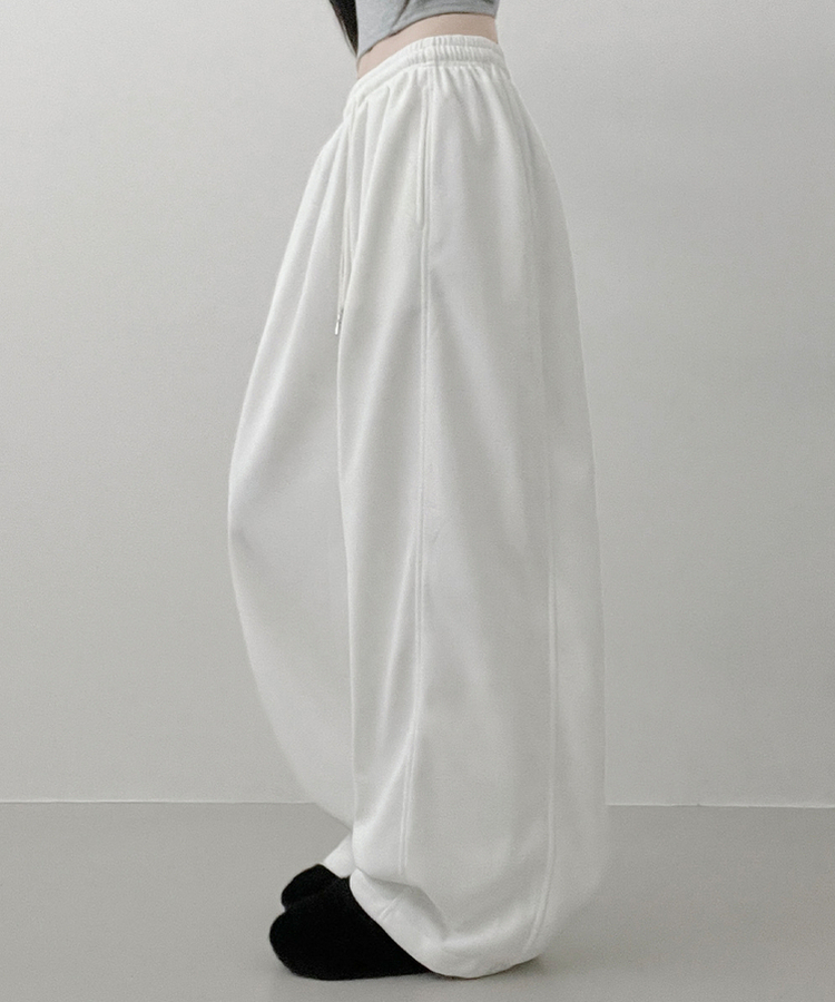 4계절팬츠옆절개와이드핏사이드스냅트레이닝롱팬츠 화이트
