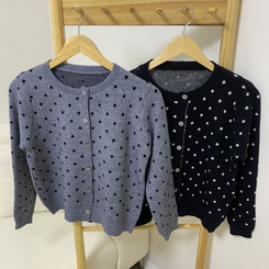 ドットラウンドニットカーディガン