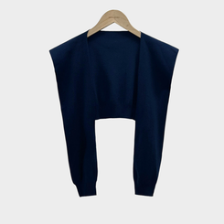 셔츠에 니트숄은 덤으로코디뚝딱 스트라이프 셔츠 니트숄 세트