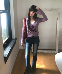 レザーレオパードショルダーバッグ BURGUNDY