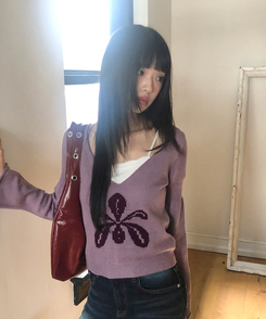 レザーレオパードショルダーバッグ BURGUNDY