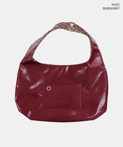 レザーレオパードショルダーバッグ