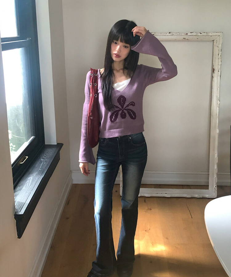 レザーレオパードショルダーバッグ BURGUNDY