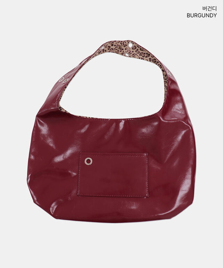 レザーレオパードショルダーバッグ