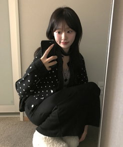 ドットカーディガン BLACK