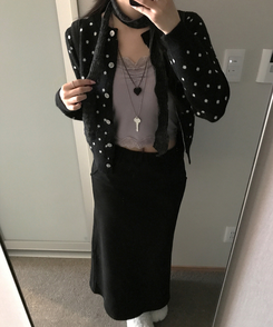 ドットカーディガン BLACK