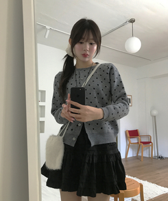 ドットカーディガン GREY