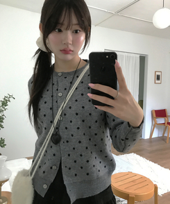 ドットカーディガン GREY