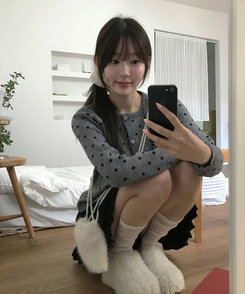 ドットカーディガン GREY