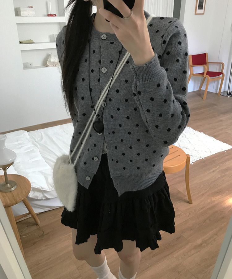 ドットカーディガン GREY