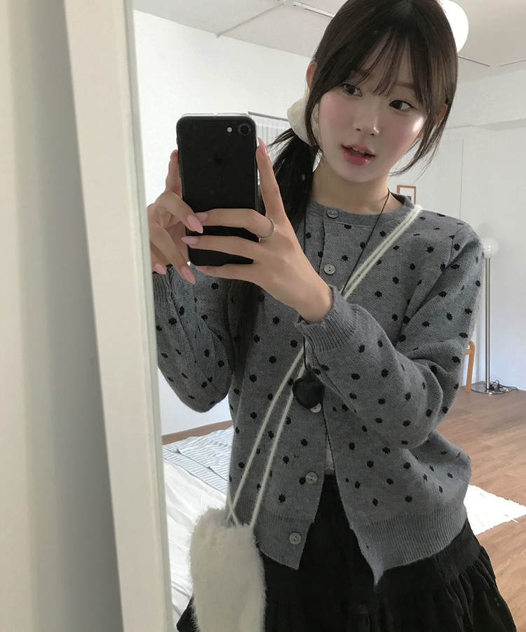 ドットカーディガン GREY