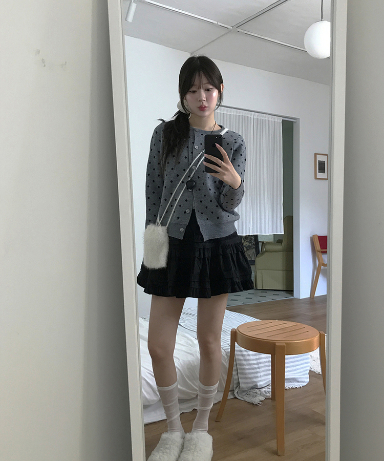 ドットカーディガン GREY