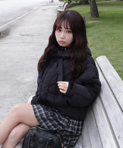 매듭 숏 웰론 패딩 점퍼 블랙