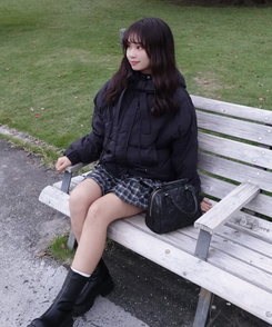 매듭 숏 웰론 패딩 점퍼 블랙