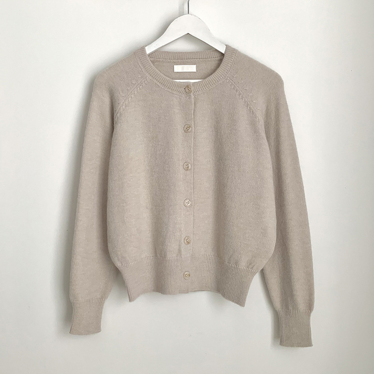 라운드 세미크롭 가을 겨울 니트가디건 빅사이즈