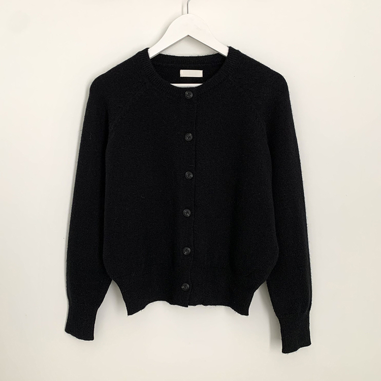 라운드 세미크롭 가을 겨울 니트가디건 빅사이즈