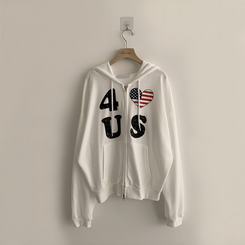 アメリカレタリングフードジップアップ(7color)