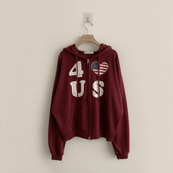 アメリカレタリングフードジップアップ(7color)